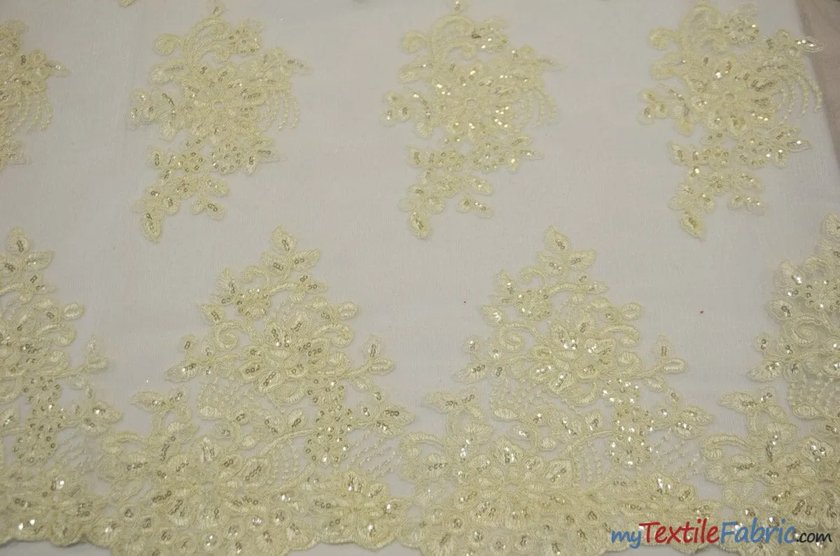 Camilla Embroidery Fabric | Bridal Lace Design YX 1098 | 52" Wide |