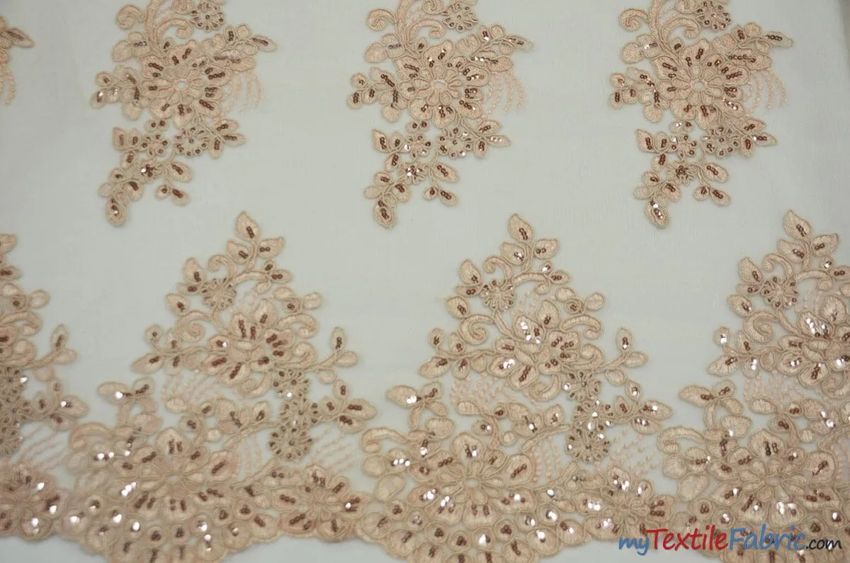 Camilla Embroidery Fabric | Bridal Lace Design YX 1098 | 52" Wide |