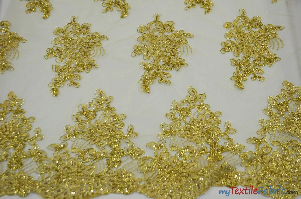 Camilla Embroidery Fabric | Bridal Lace Design YX 1098 | 52" Wide |
