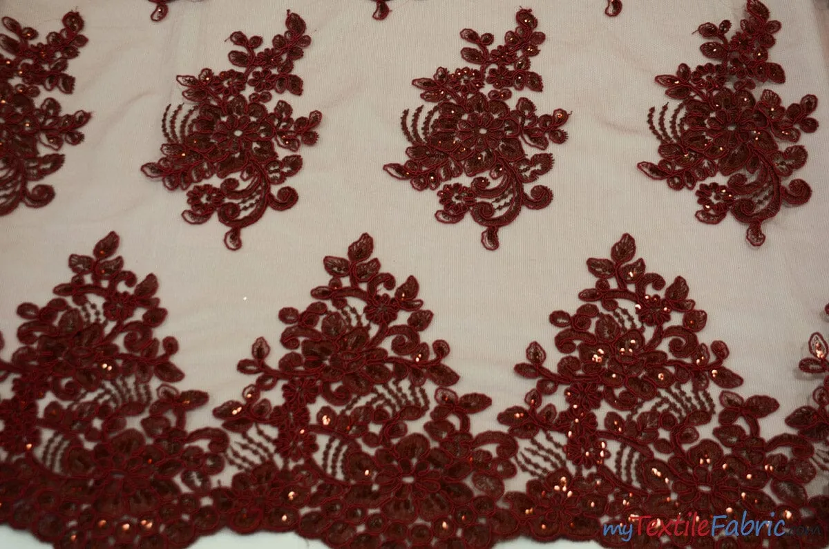 Camilla Embroidery Fabric | Bridal Lace Design YX 1098 | 52" Wide |
