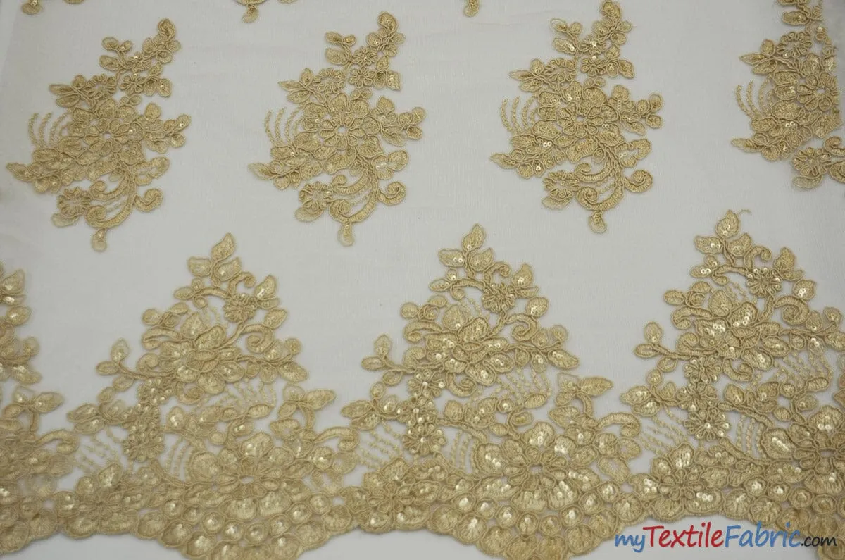 Camilla Embroidery Fabric | Bridal Lace Design YX 1098 | 52" Wide |