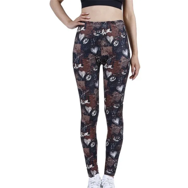 Camouflage Womens for Leggins Graffiti Style Slim Stretch Trouser Army Green Leggings