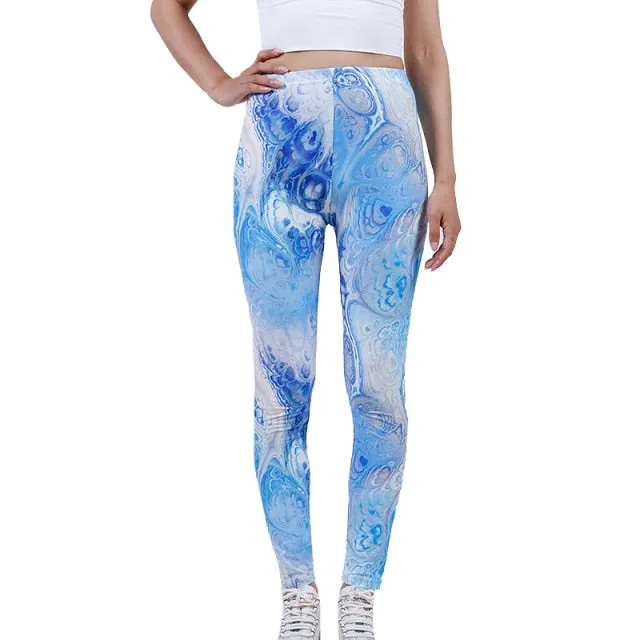 Camouflage Womens for Leggins Graffiti Style Slim Stretch Trouser Army Green Leggings
