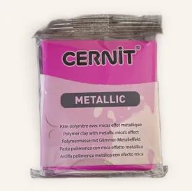 Cernit Polymer Clay Metallic Range 56g Block Magenta (460)