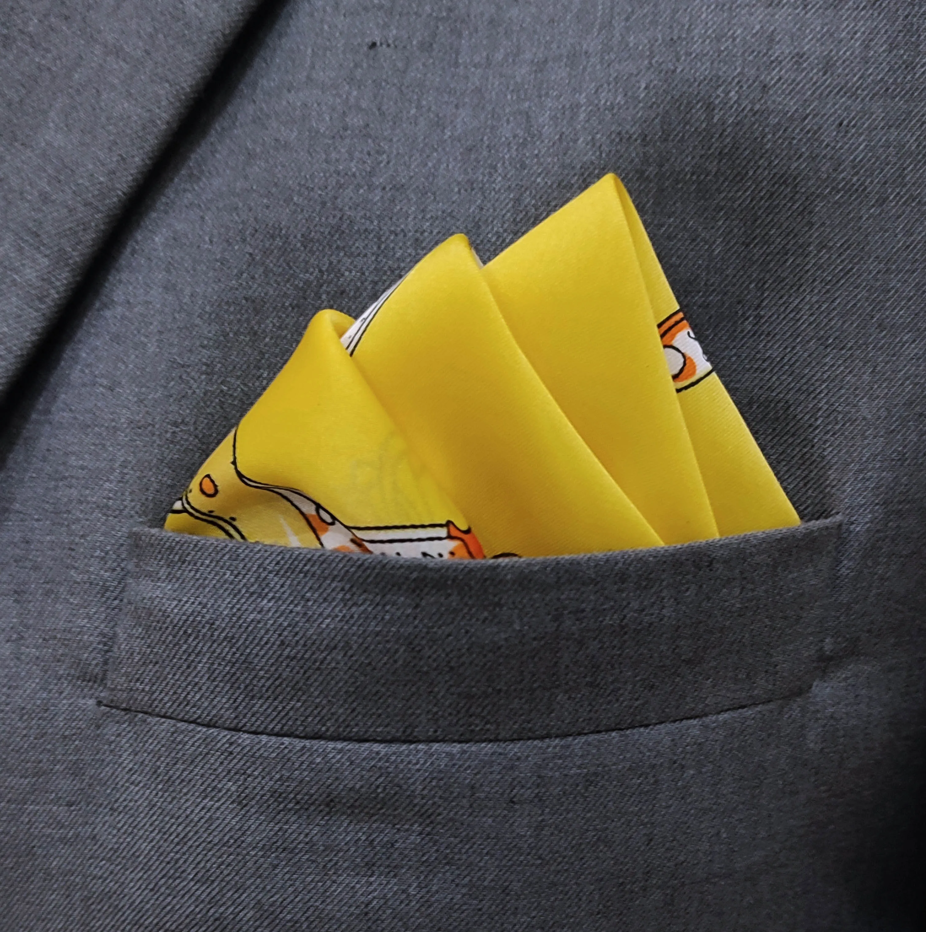 Chains and Straps (Yellow) - Silk Pocket Squares