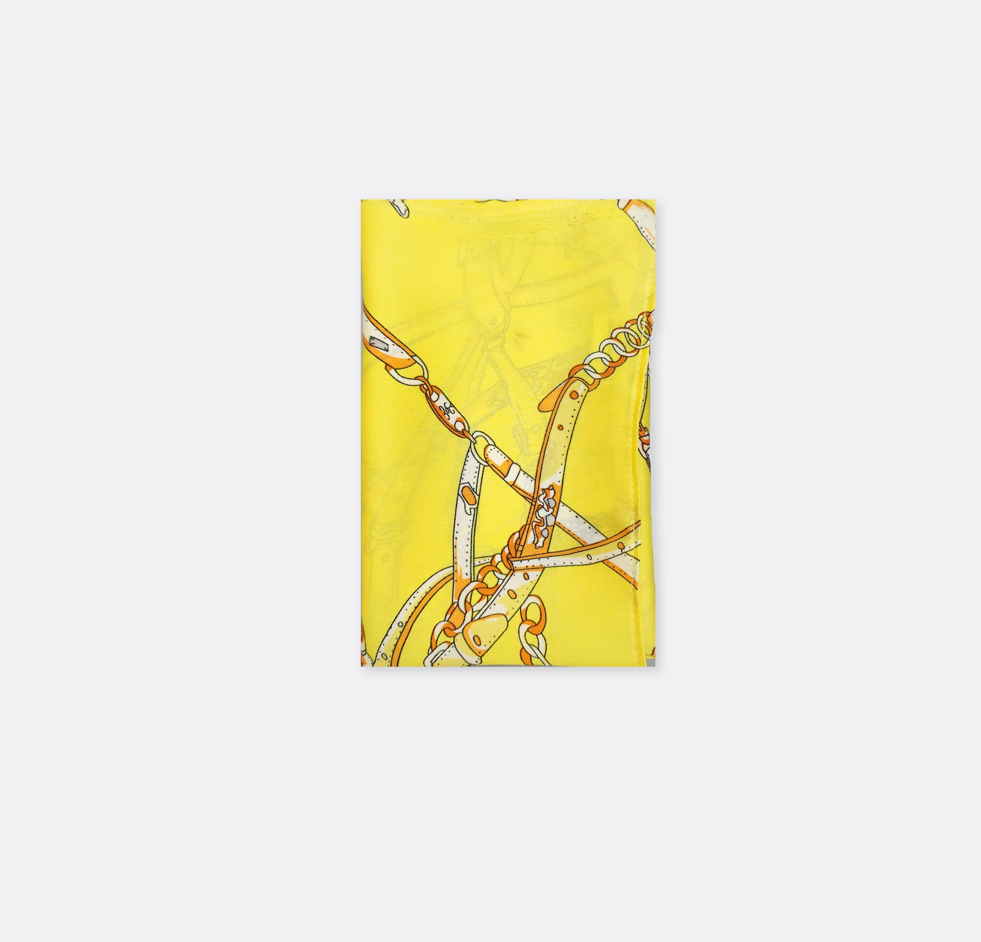 Chains and Straps (Yellow) - Silk Pocket Squares