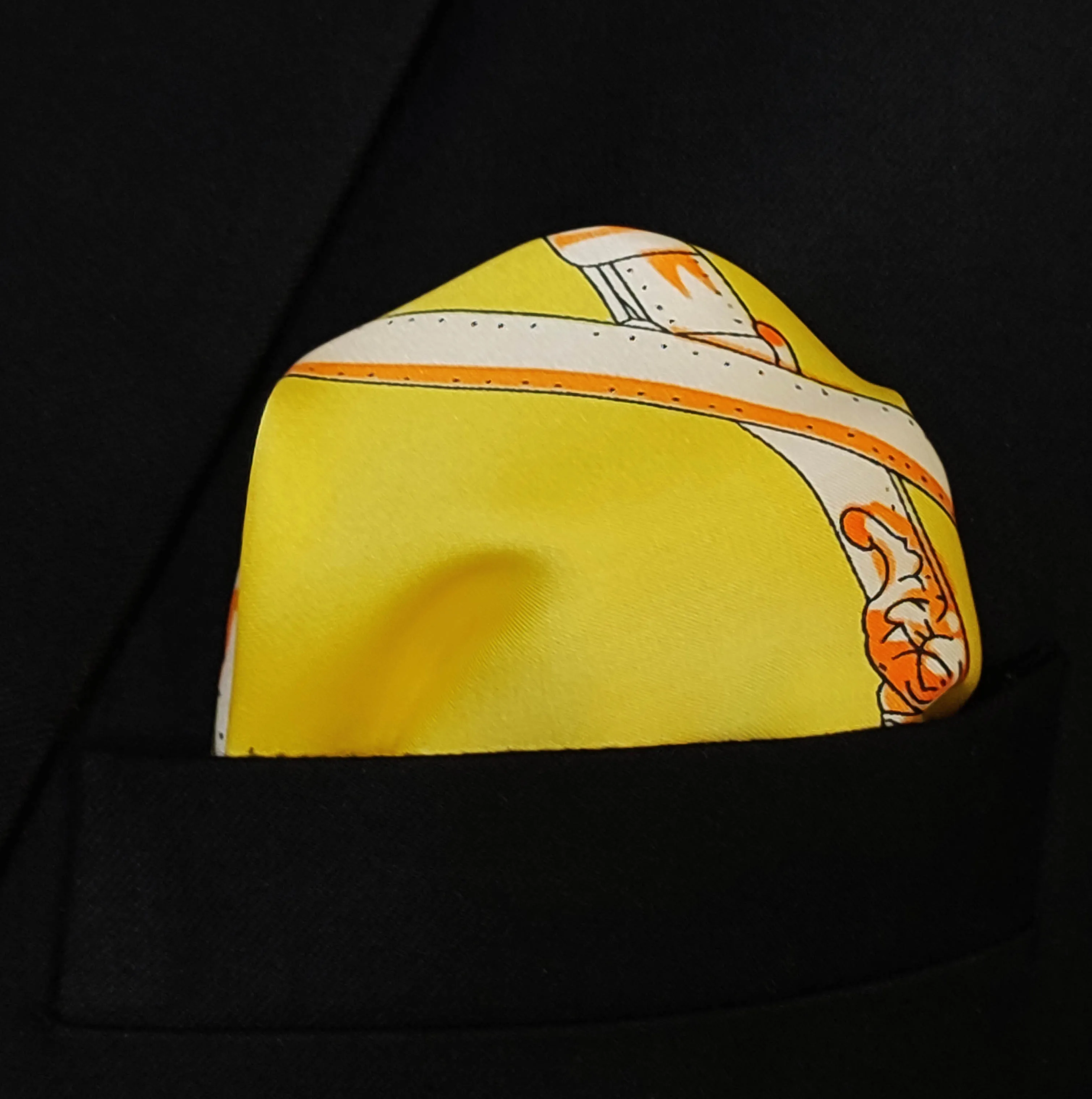 Chains and Straps (Yellow) - Silk Pocket Squares
