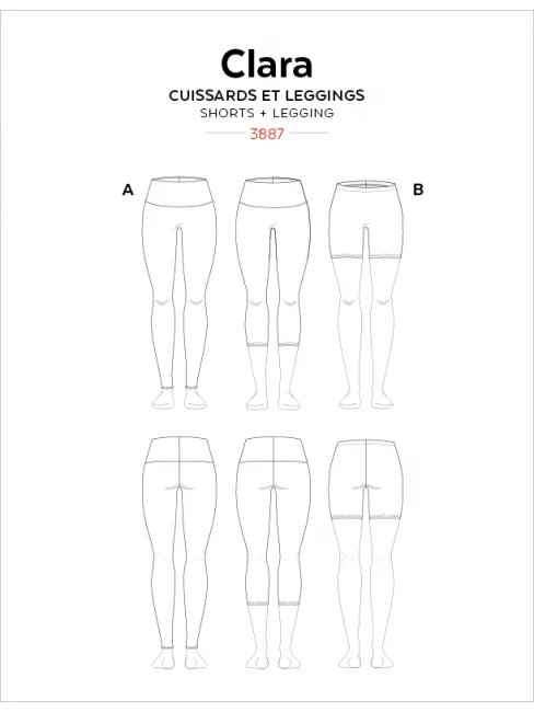 Clara High-Waisted Leggings Sewing Pattern by Jalie