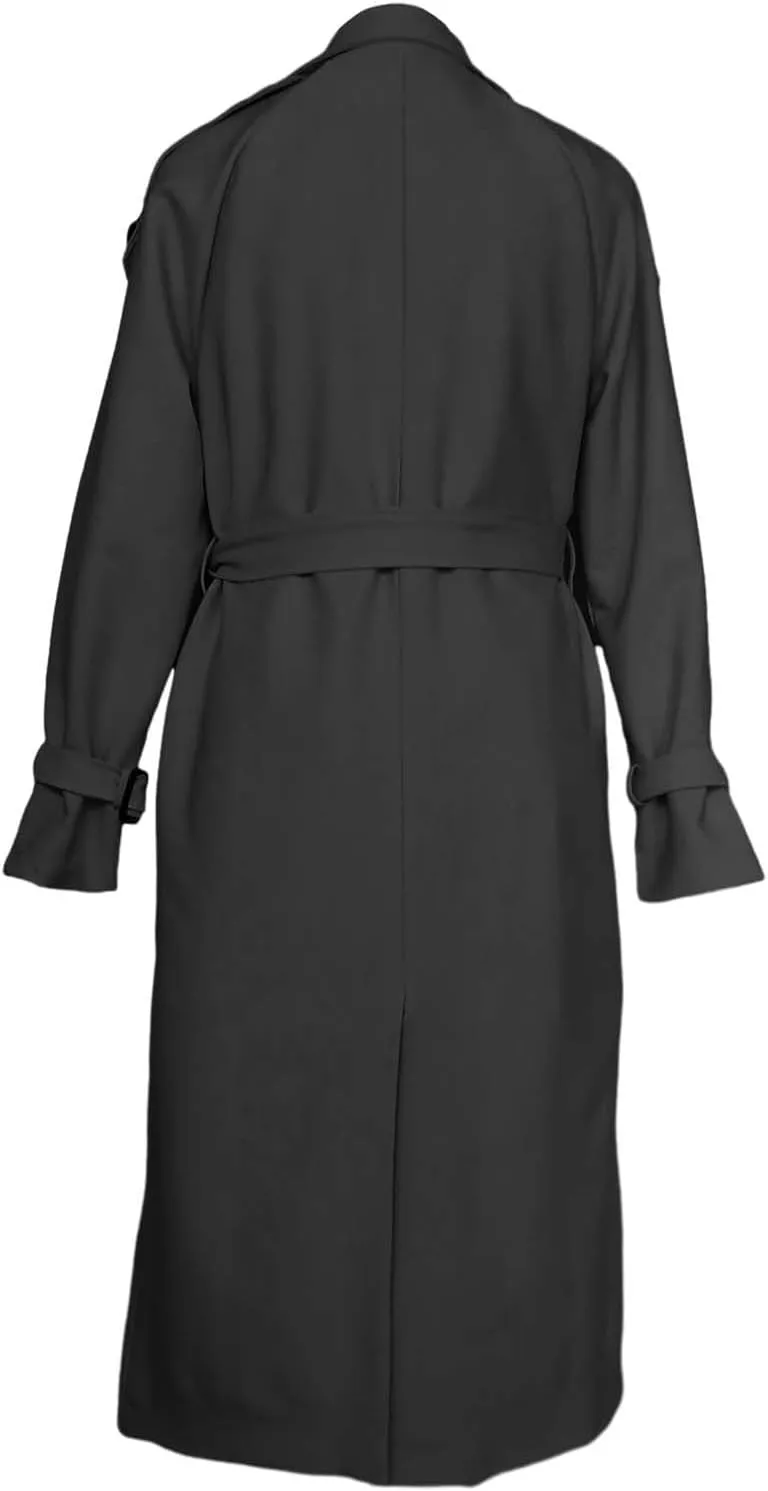 Classic Lapel Overcoat with Belt Midi Length Overcoat Overcoat Outerwear with Belt Pea Coats for Women Light Weight