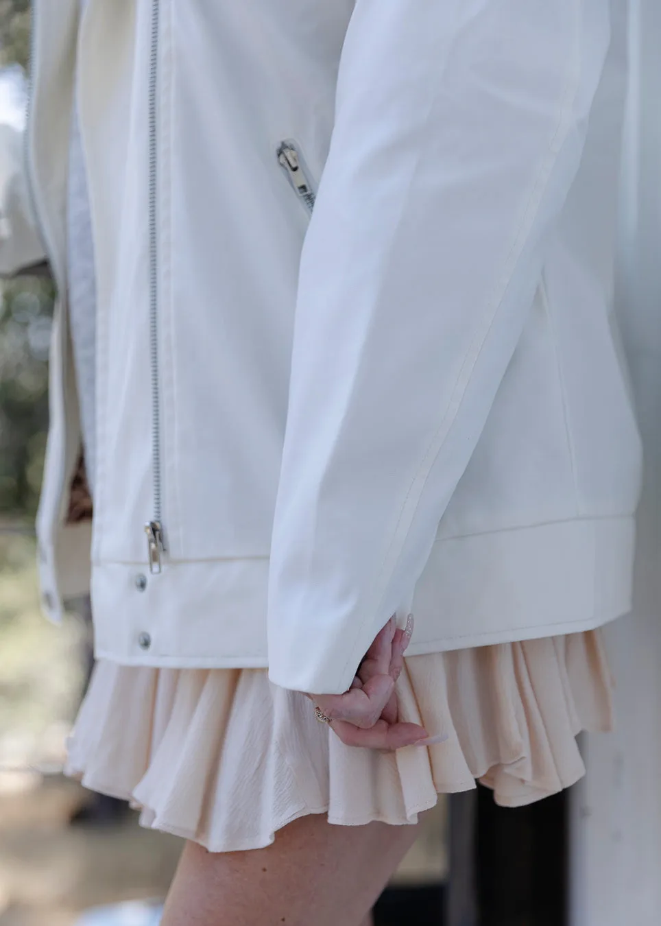 COLLECTION SPECIAL: Nomad Oversized Biker Jacket in Ivory