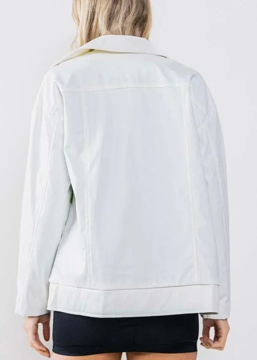 COLLECTION SPECIAL: Nomad Oversized Biker Jacket in Ivory