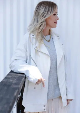 COLLECTION SPECIAL: Nomad Oversized Biker Jacket in Ivory