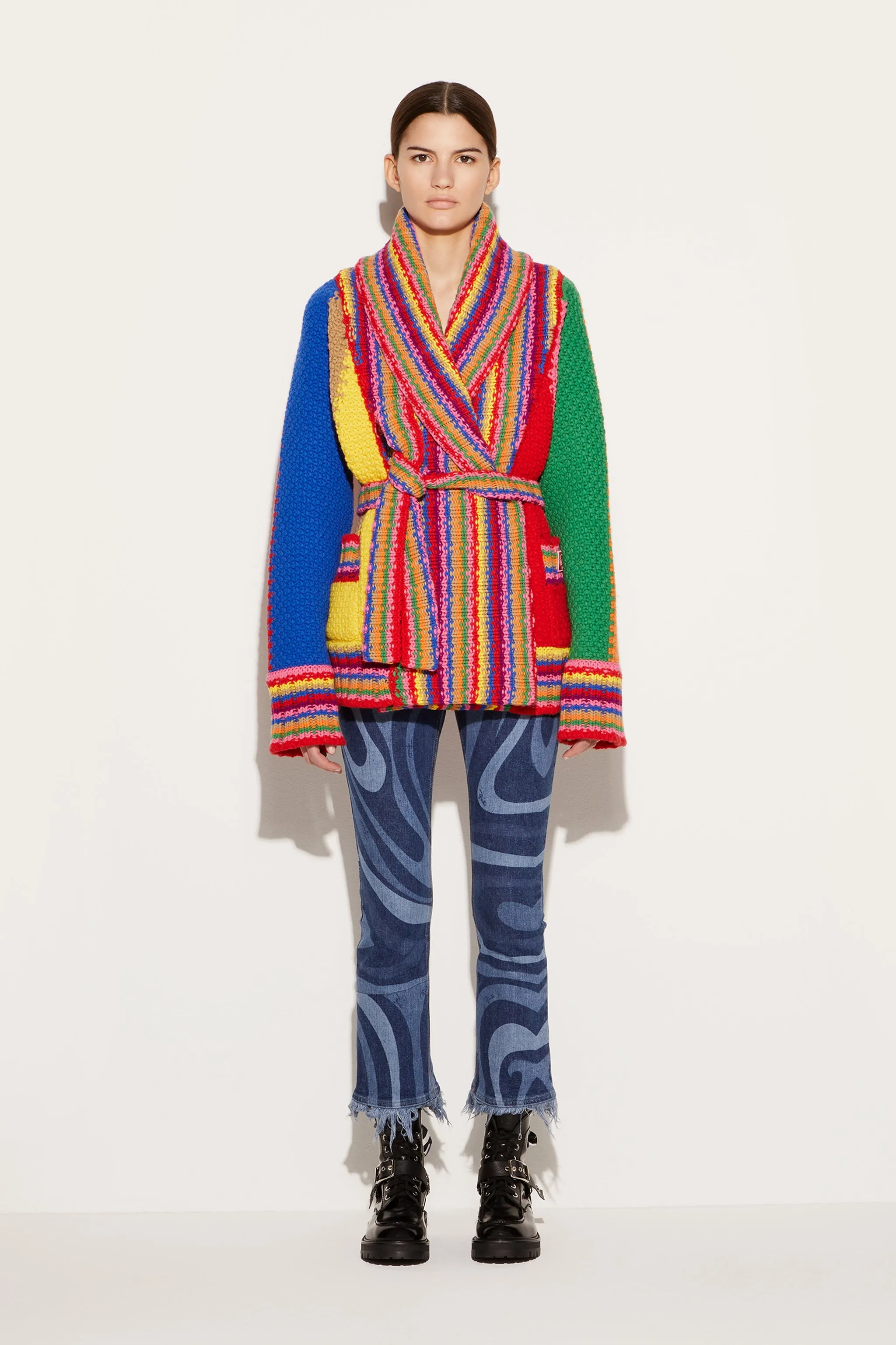 Colourblock Wool Cardigan