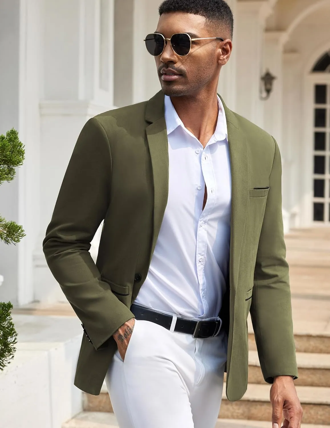 COOFANDY Men's Casual Blazers Sport Coats Slim Fit Cotton Sport Jackets 1 Button Lightweight Suit Jackets