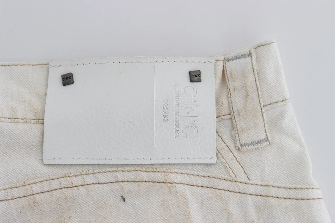 Costume National Chic White Slim Fit Designer Jeans