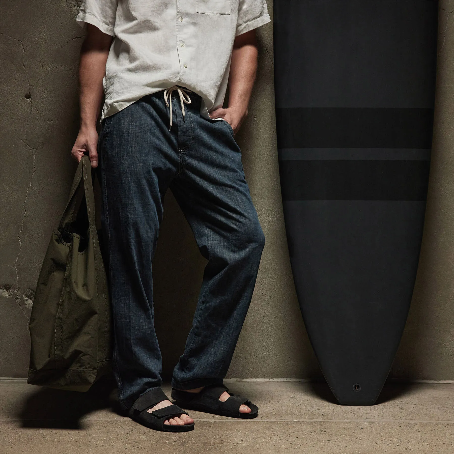 Cotton Denim Pant - Medium Wash