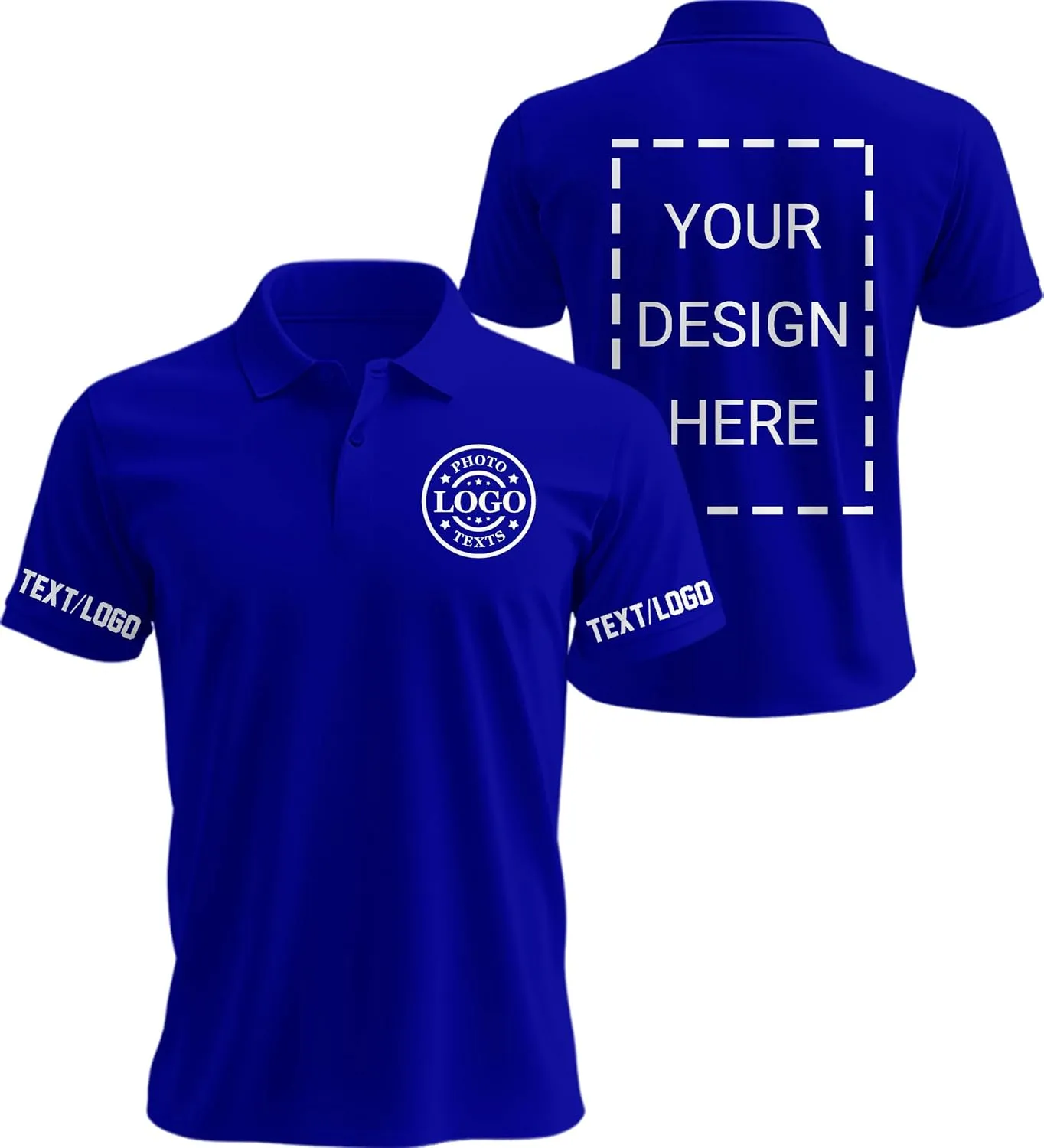 Custom Golf Polo Shirts for Unisex Adult, Design Your Own Golf Jersey Personalized Gifts 4 Sides Printed