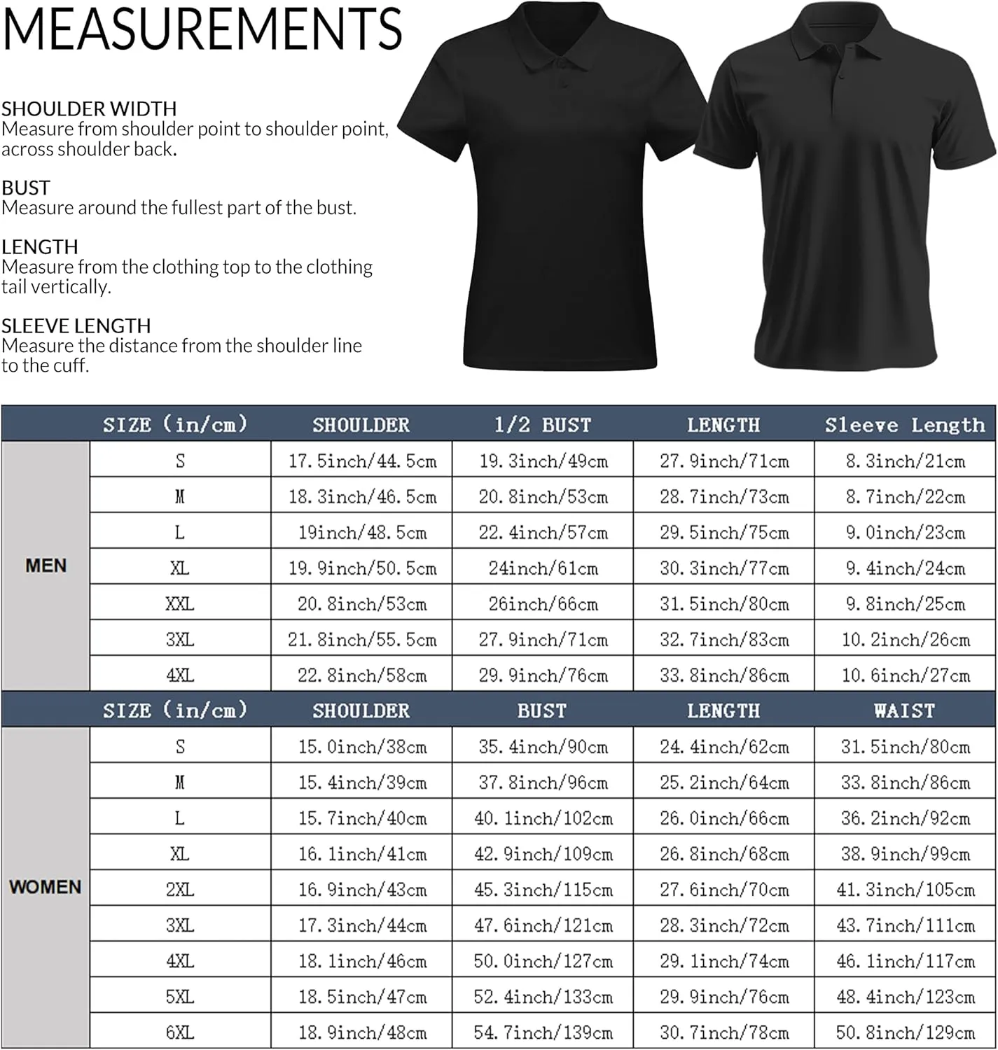 Custom Golf Polo Shirts for Unisex Adult, Design Your Own Golf Jersey Personalized Gifts 4 Sides Printed