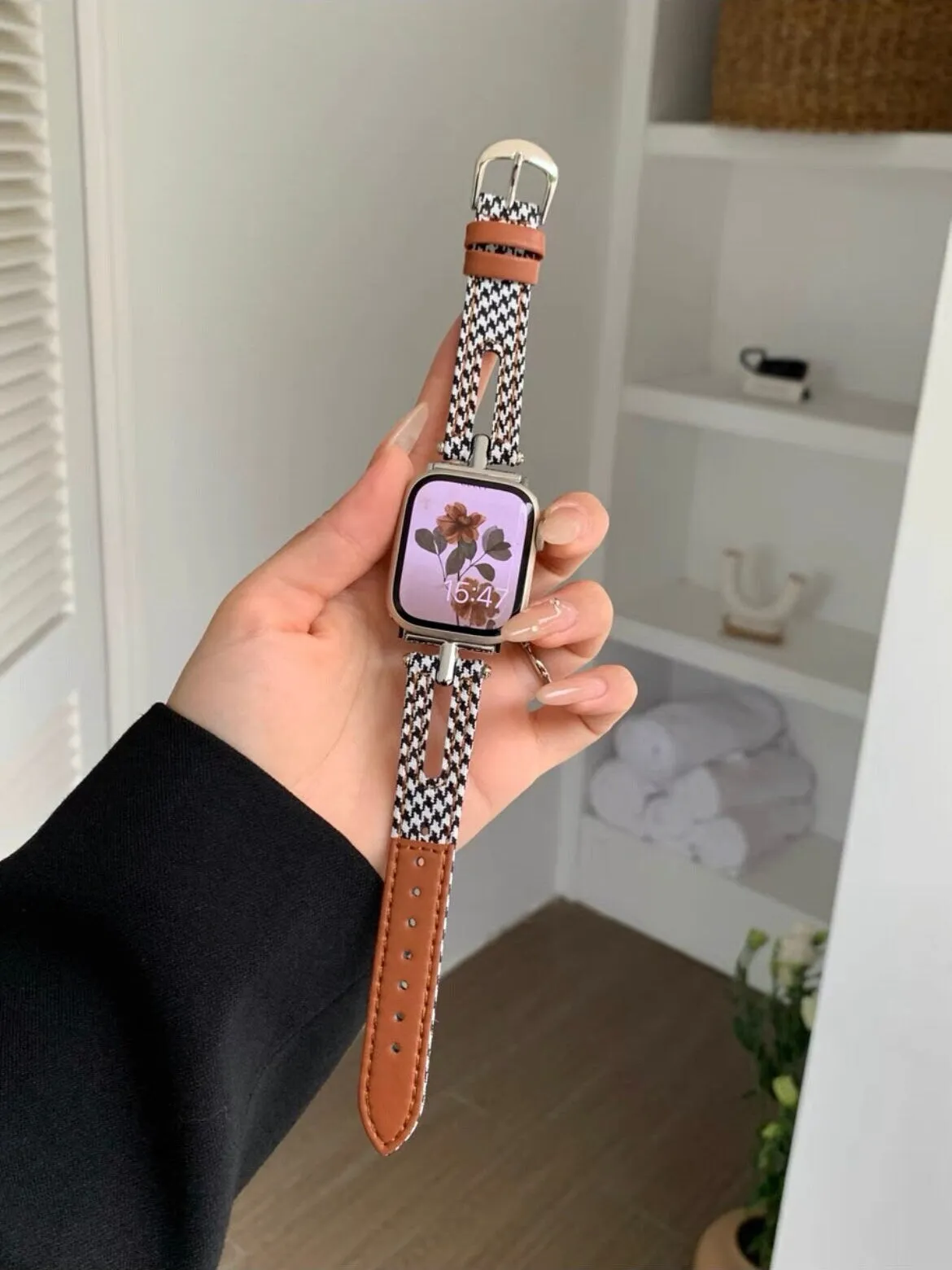 Cute Blue Denim Leather Bracelet iWatch Band Series 1 2 3 4 5 6 7 8 9 Ultra Generation 38mm 40mm 41mm 42mm 44mm 45mm 49mm Apple Watch Strap