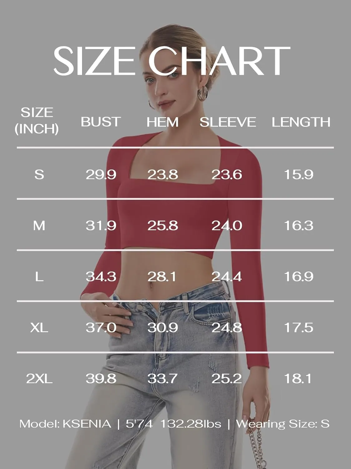 Cyanstyle Women's Sexy Square Neck Crop Tops Double Lined Long Sleeve Y2K Going Out T Shirts