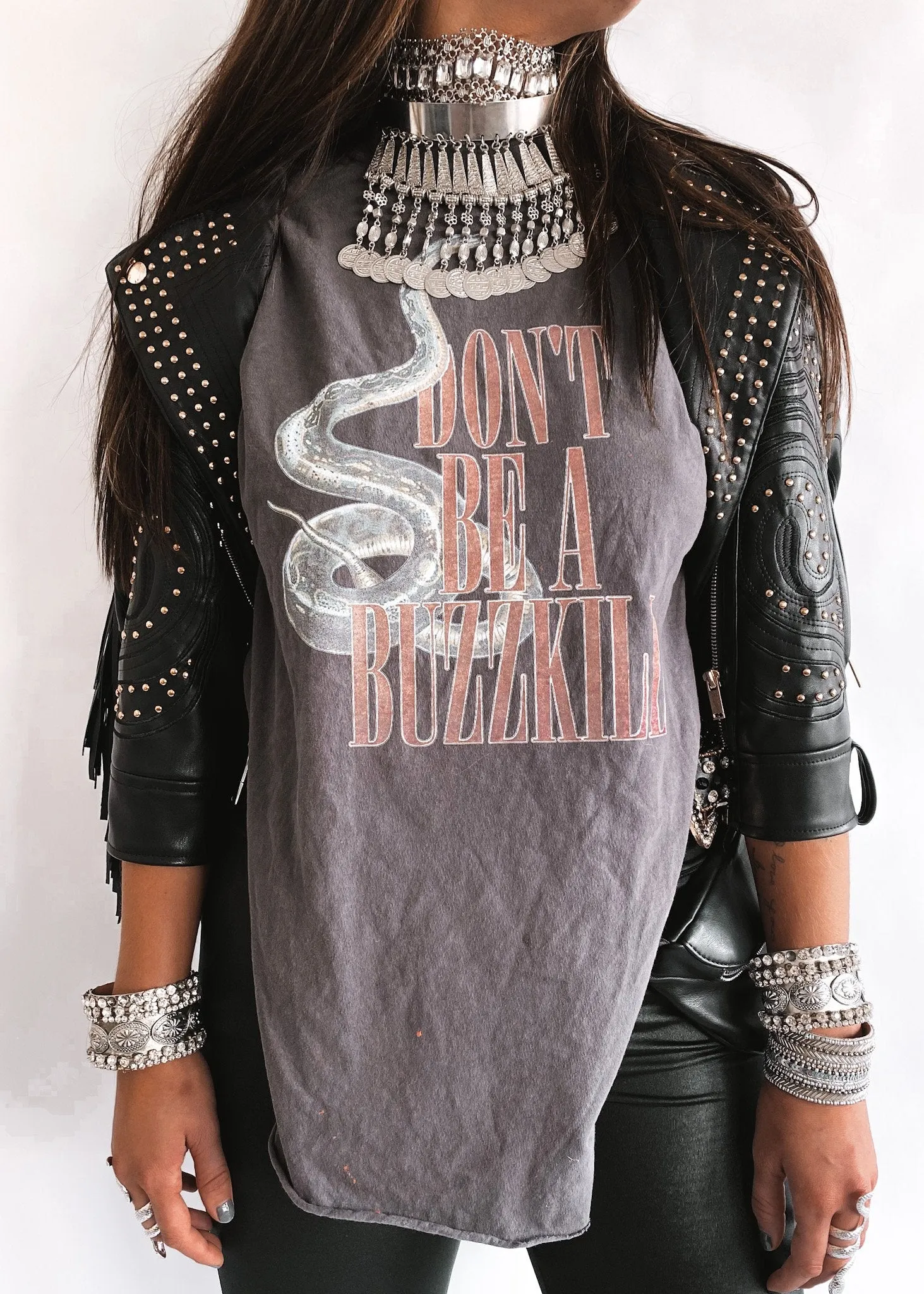 DON'T BE A BUZZKILL SIDE SLIT TEE
