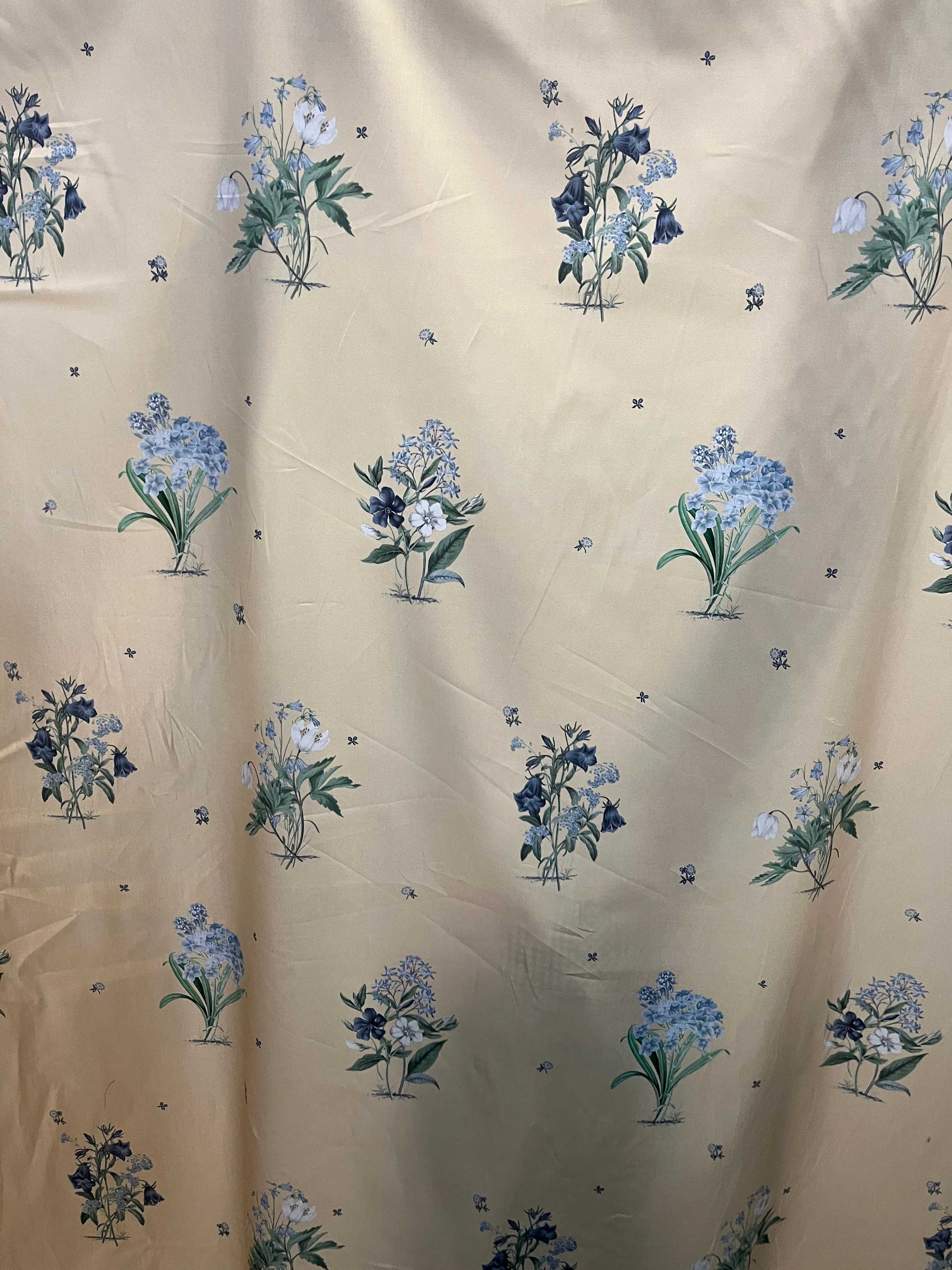 European Floral Print Cotton - Yellow, Blue, Green