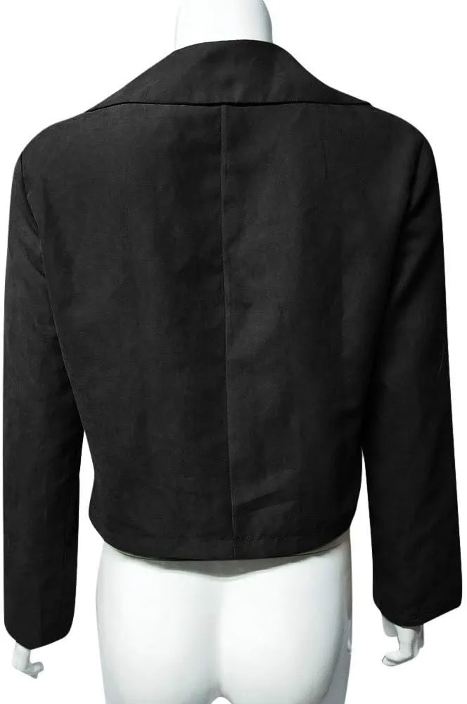 Faux Suede Leather Jackets Zipper Slim Fit Motorcycle Biker Short PU Leather Coat