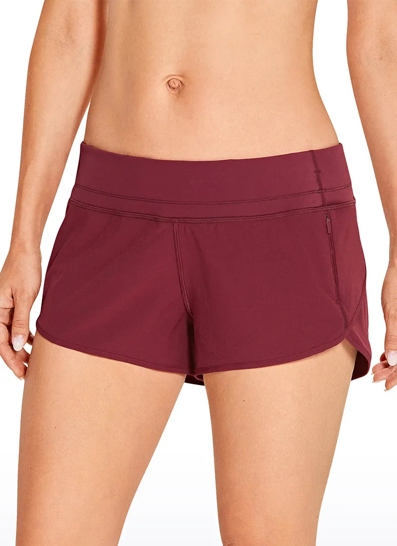 Feathery-Fit Low Rise Lined Shorts with Flat Waist 2.5''