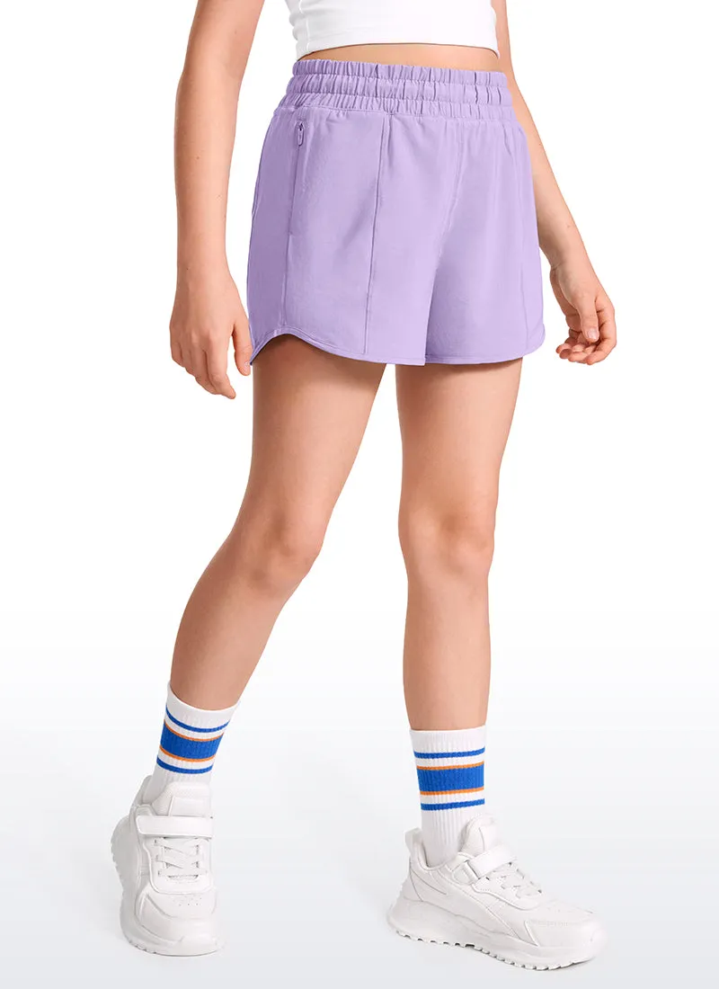 Feathery-Fit Soft Girls Mesh Liner Shorts with Zip Pockets