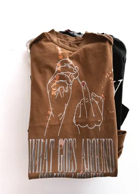 FINAL SALE: WHAT GOES AROUND COMES AROUND BLEACHED OUT SIDE SLIT TEE