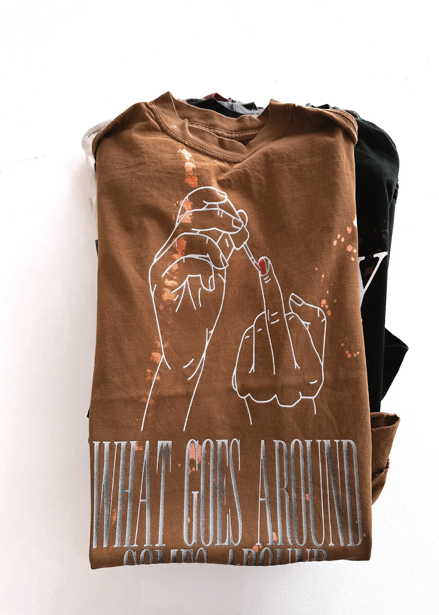 FINAL SALE: WHAT GOES AROUND COMES AROUND BLEACHED OUT SIDE SLIT TEE