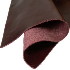 Genuine Leather Tooling and Crafting Sheets | Heavy Duty Full Grain Cowhide (1.1-1.3mm) | Navaro Burgundy
