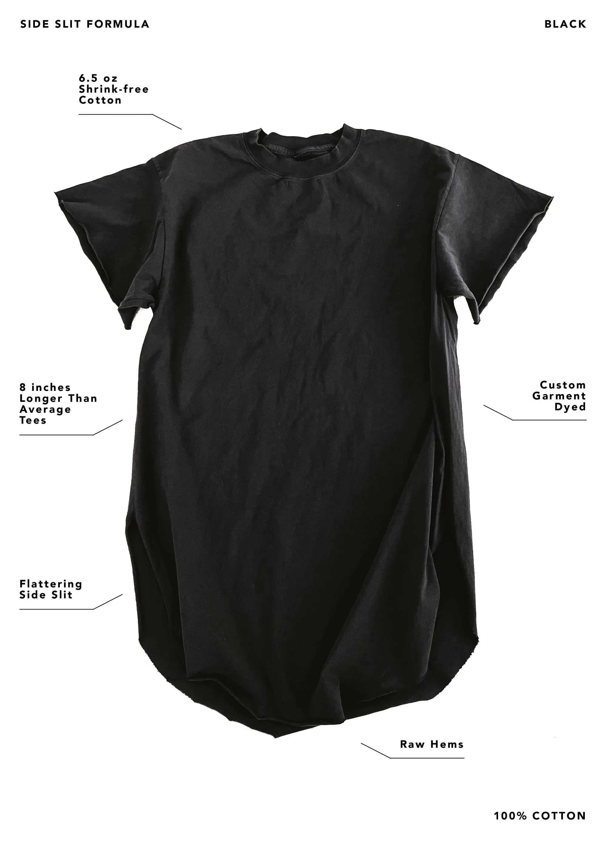 GO WITH THE FLOW (SKELETON) SIDE SLIT TEE