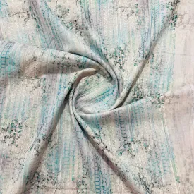 Green Floral Digital Print Embroidery Cotton Fabric