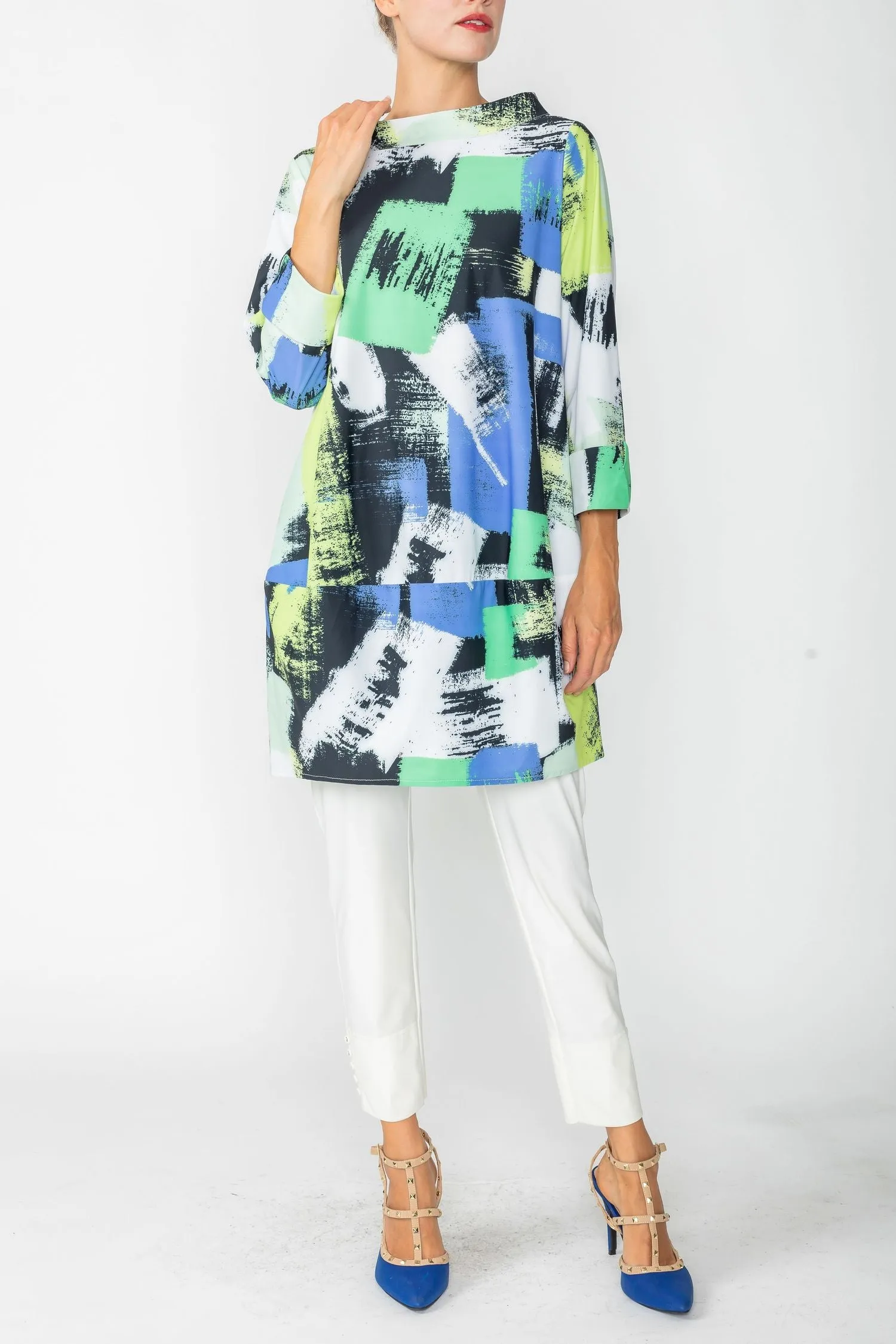 Green Stand Boat Collar Ballroom Top