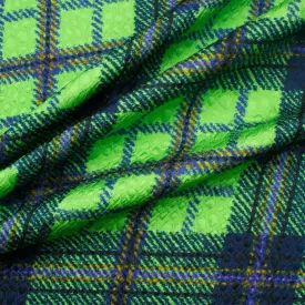 Green/Blue Tartan Cloqué