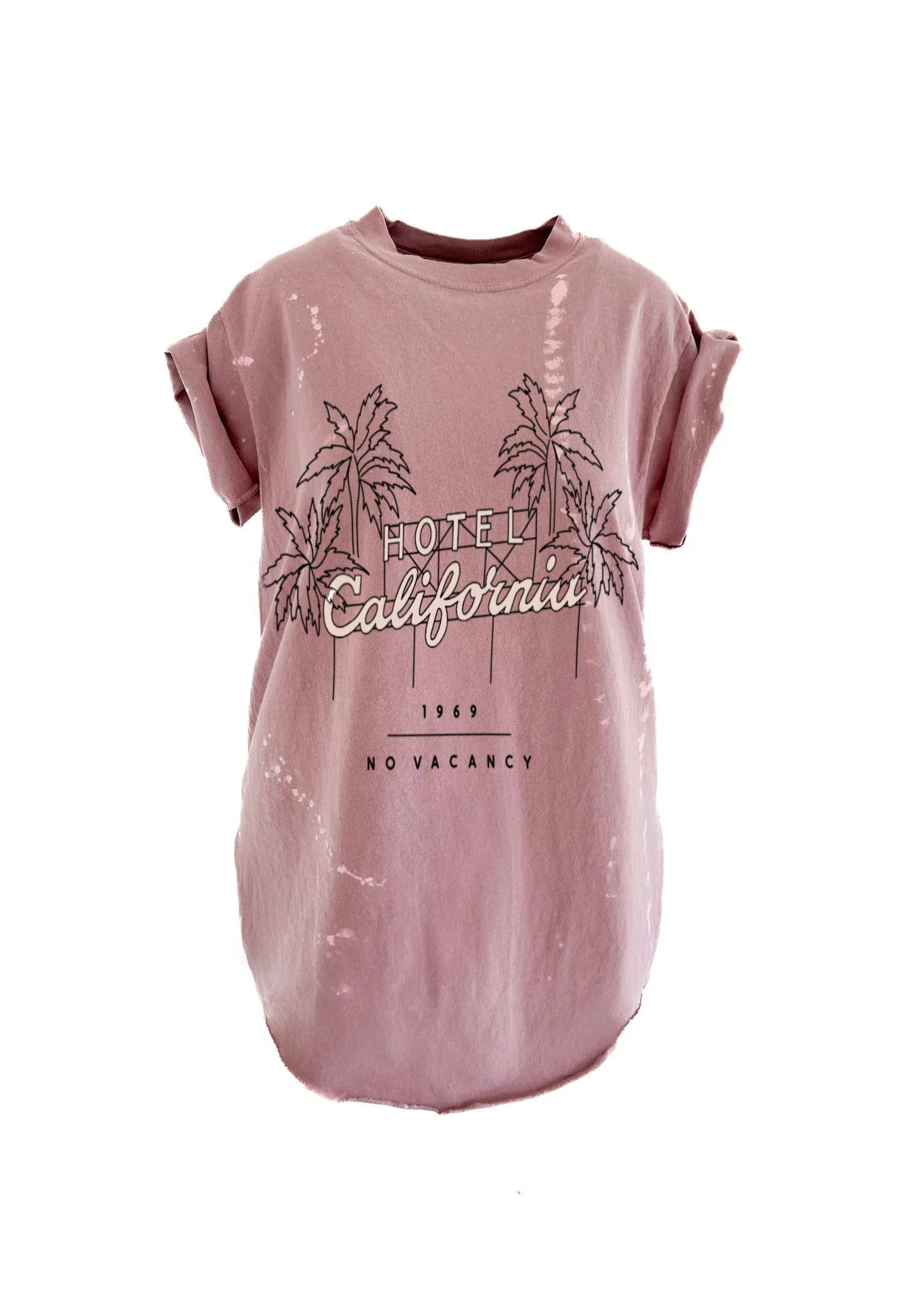 HOTEL CALIFORNIA BLEACHED OUT SIDE SLIT TEE