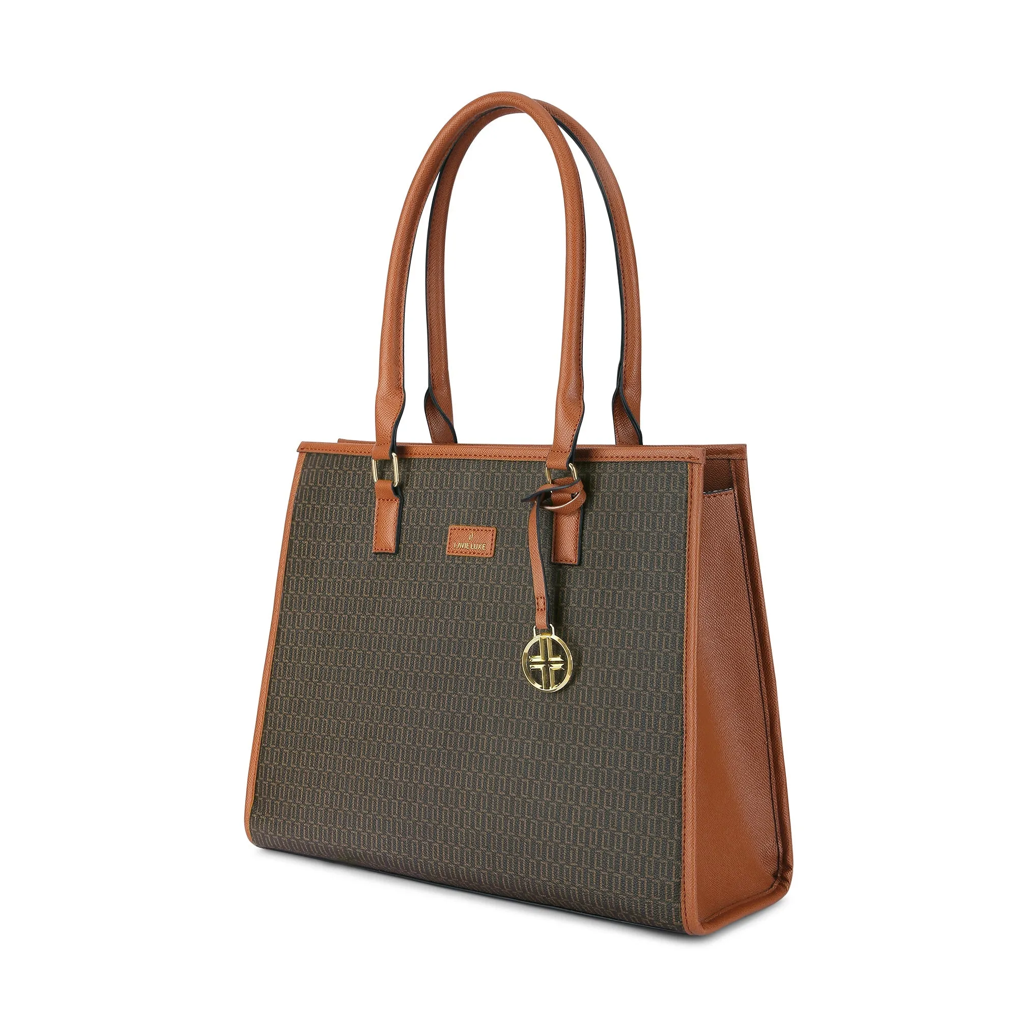 Lavie Luxe Monogram Quad Choco Extra Large Women's Satchel