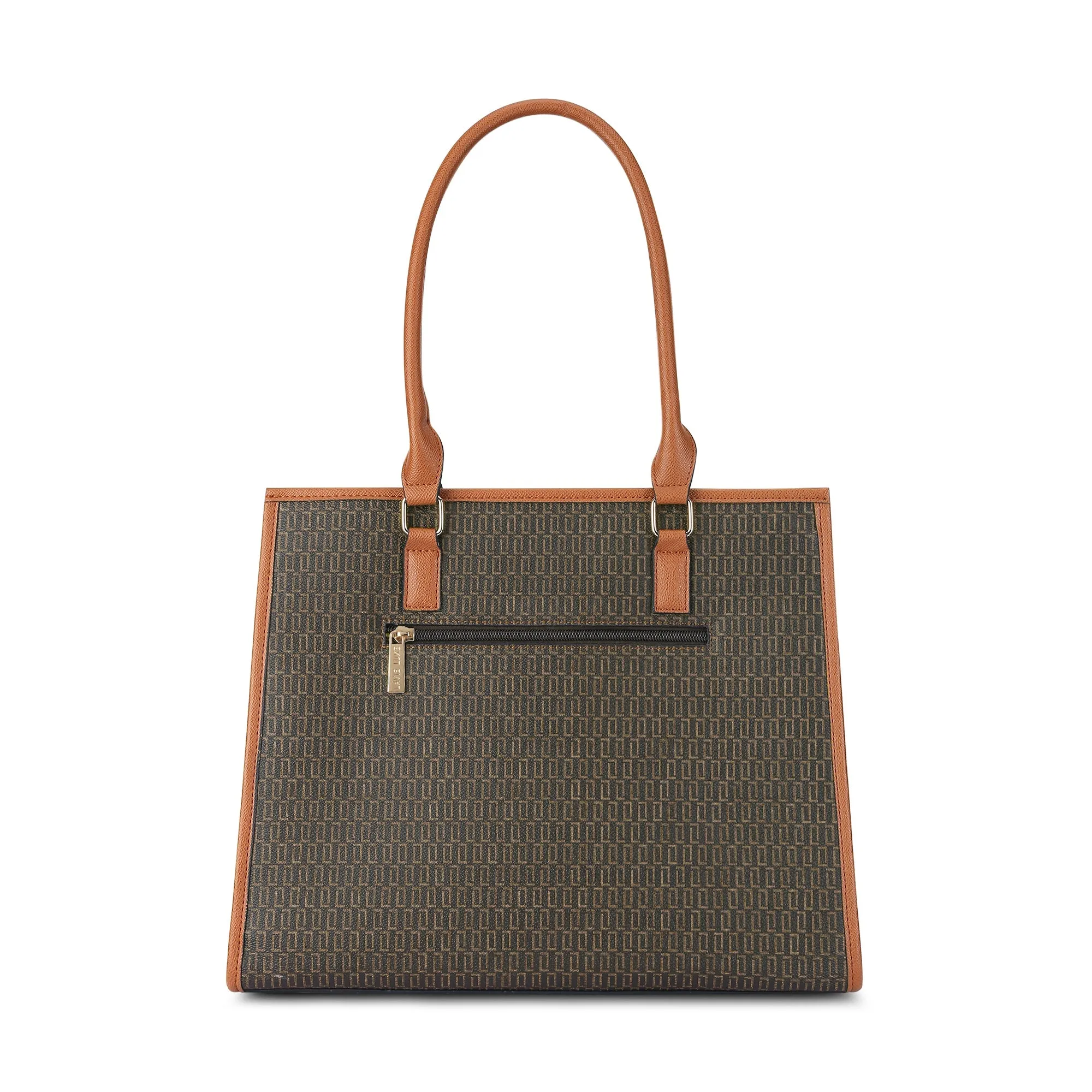 Lavie Luxe Monogram Quad Choco Extra Large Women's Satchel
