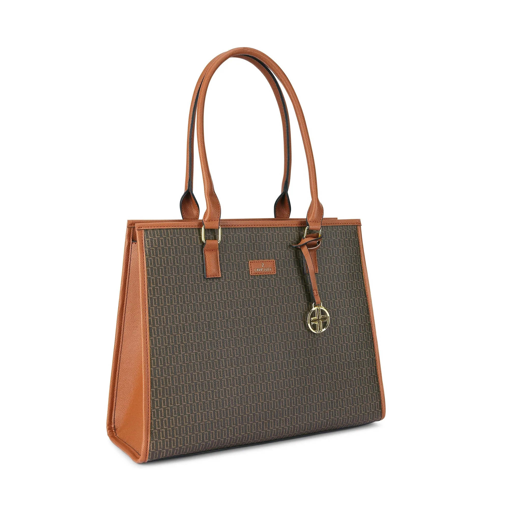 Lavie Luxe Monogram Quad Choco Extra Large Women's Satchel