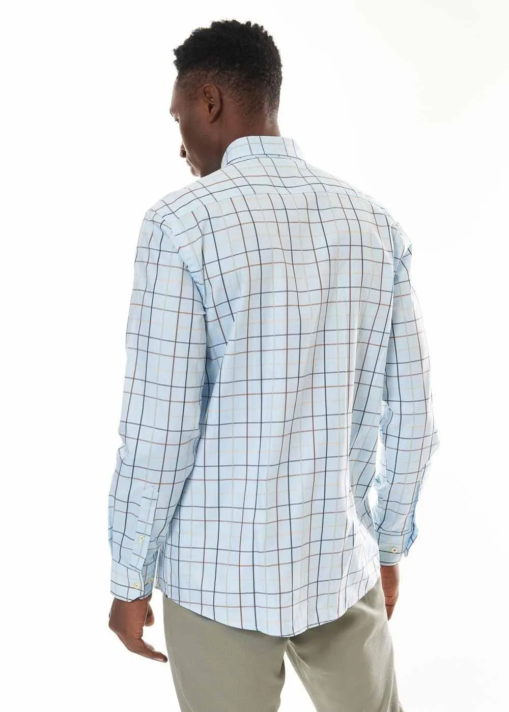 LIGHT BLUE MEN'S LONGSLEEVE SHIRT LINING PATTERN
