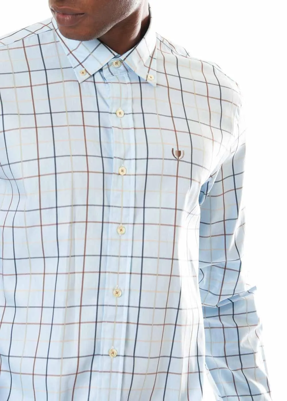 LIGHT BLUE MEN'S LONGSLEEVE SHIRT LINING PATTERN