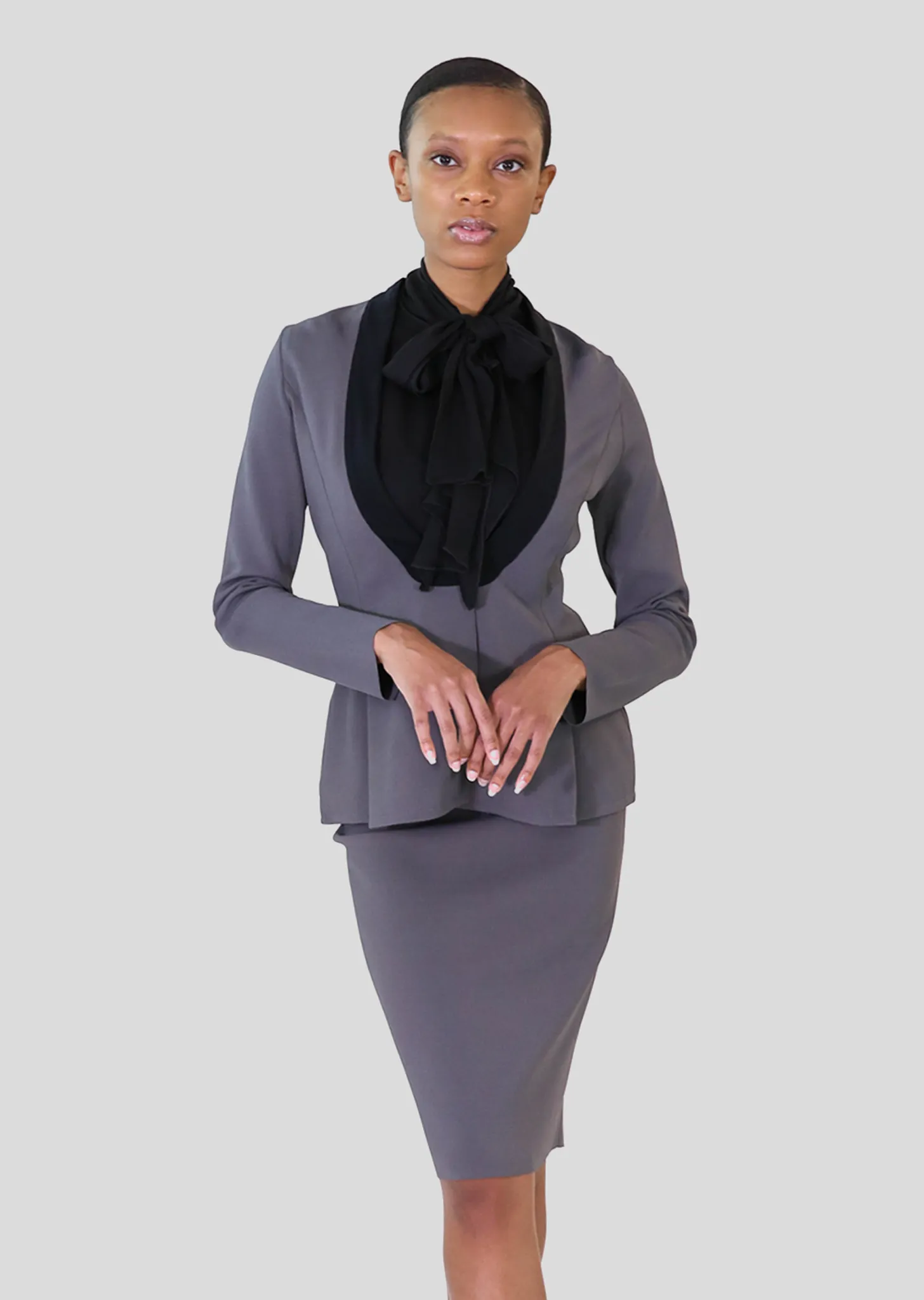 Marvella - Womens Knit Blazer Jacket with Silk Trim