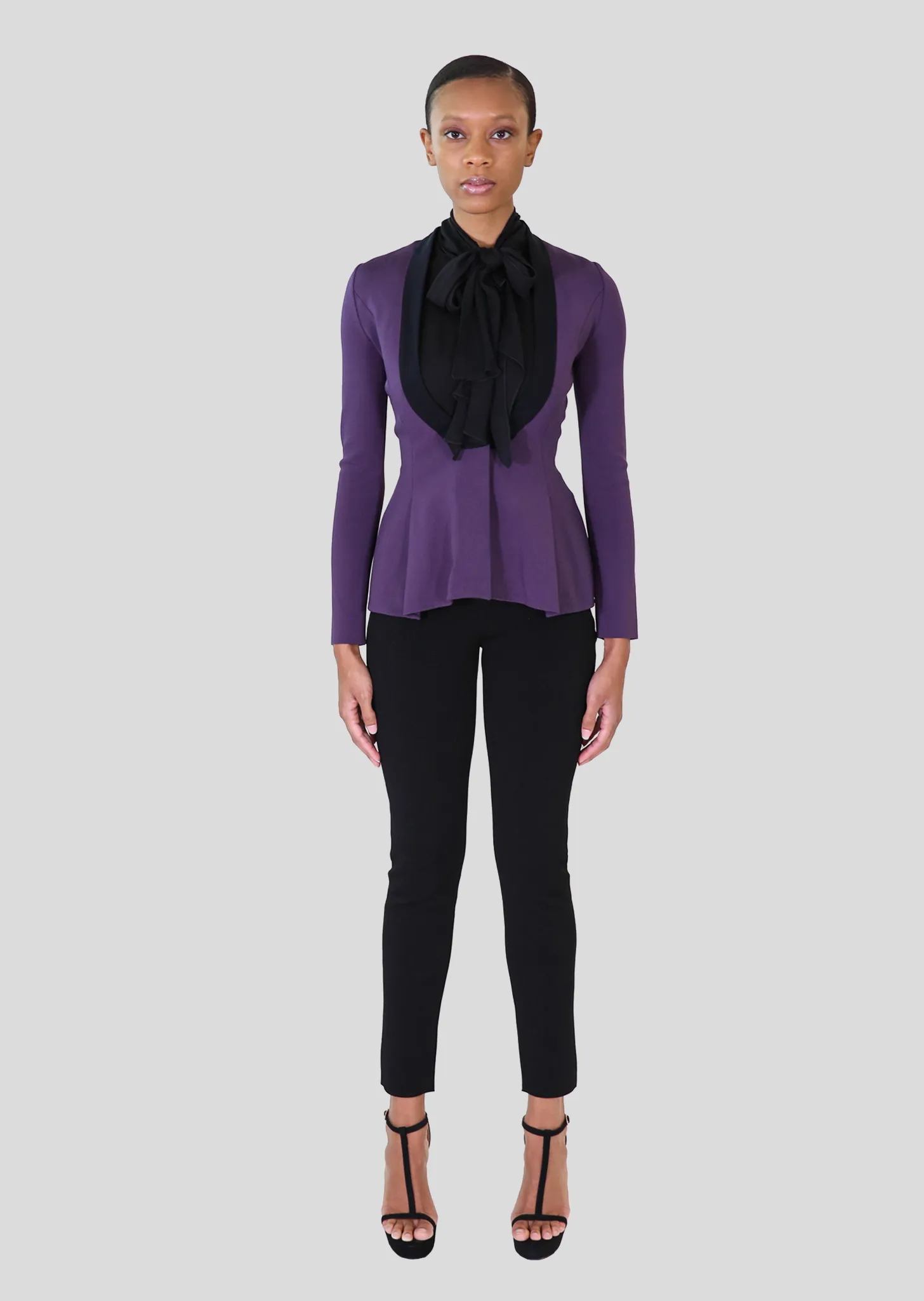Marvella - Womens Knit Blazer Jacket with Silk Trim