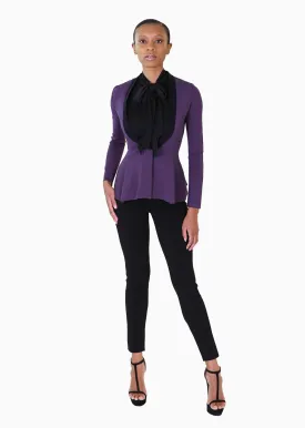 Marvella - Womens Knit Blazer Jacket with Silk Trim