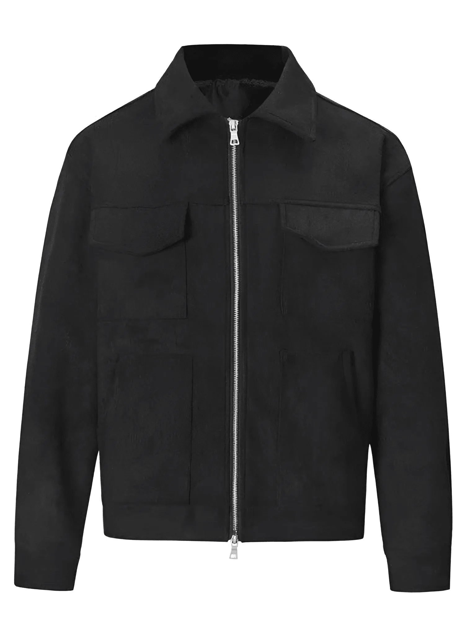Mens Vintage Suede High Street Zipper Lapel Casual Short Jacket
