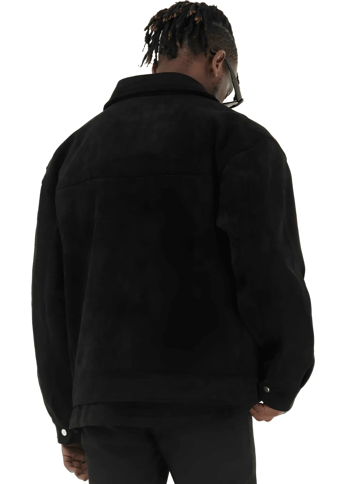 Mens Vintage Suede High Street Zipper Lapel Casual Short Jacket