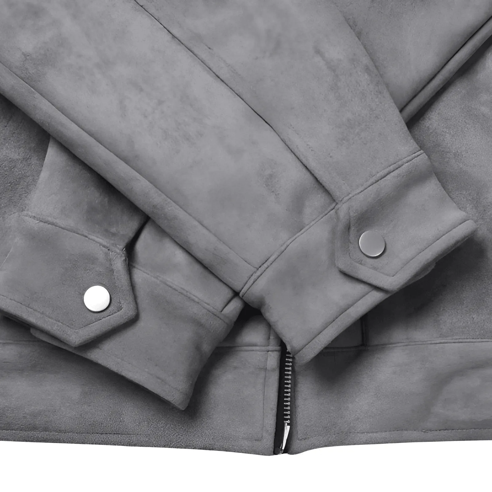 Mens Vintage Suede High Street Zipper Lapel Casual Short Jacket