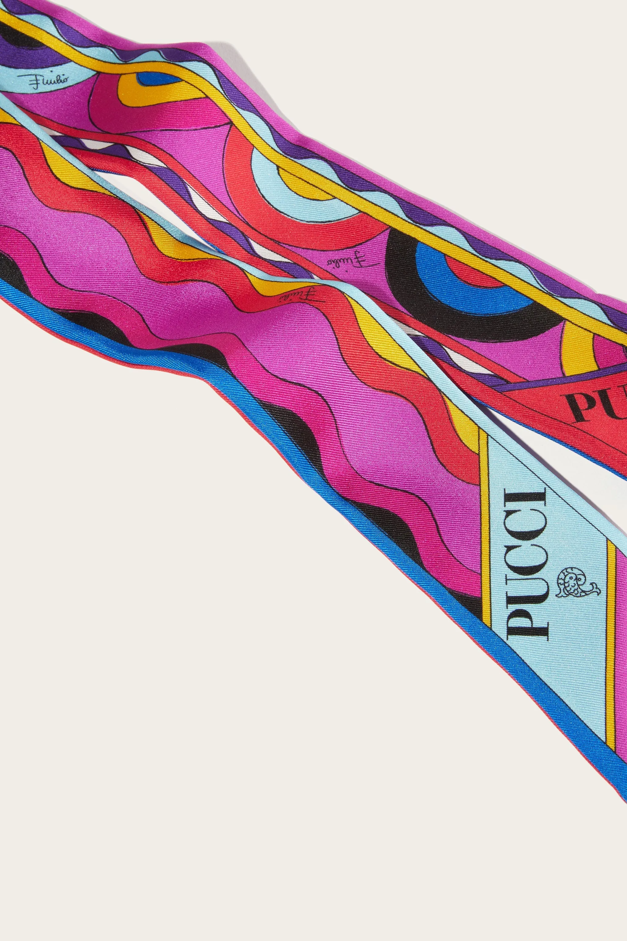 Onde And Bersaglio-Print Silk-Twill Scarf