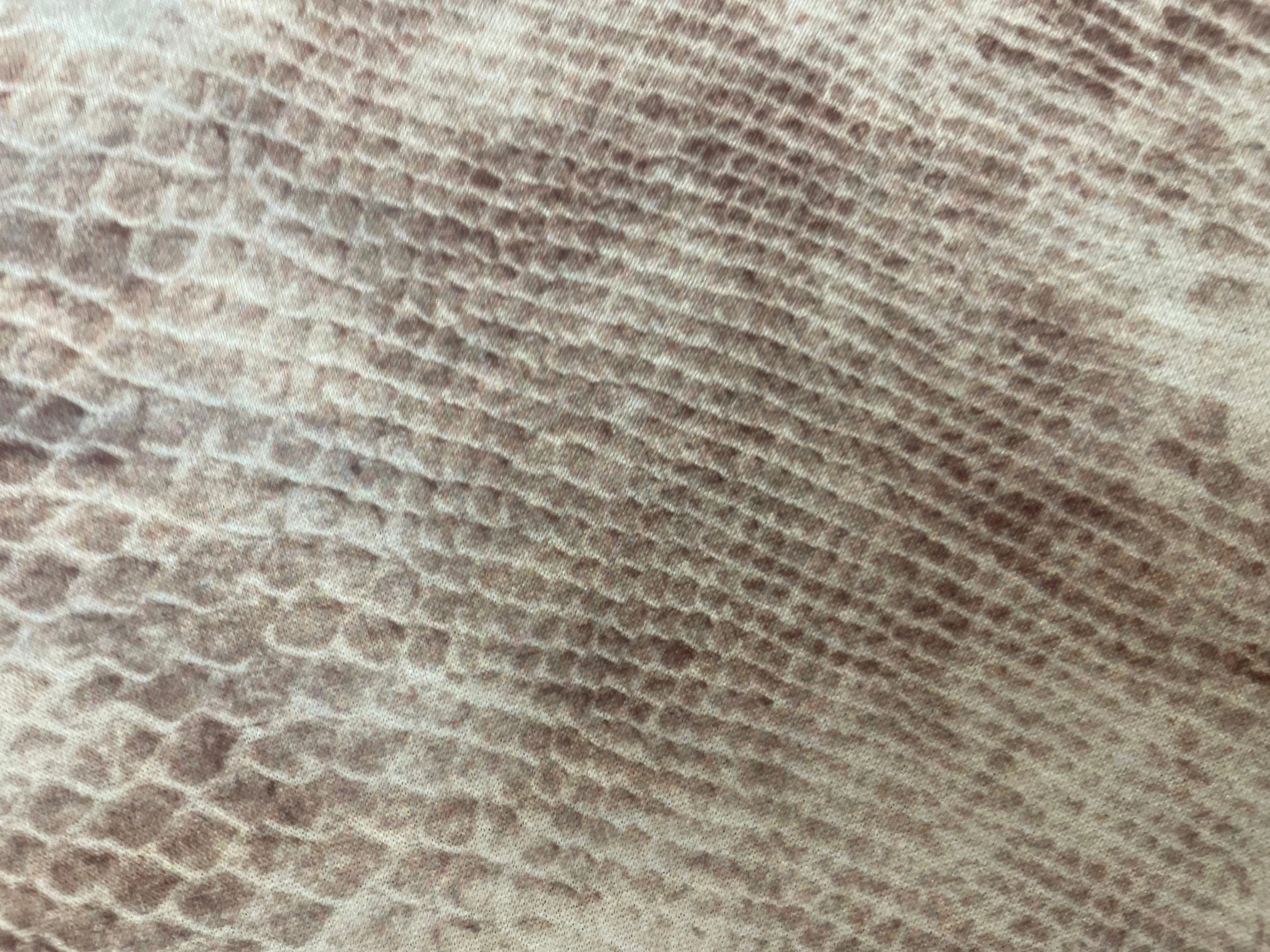 Pastel Snake Print French Terry - Mauve & White